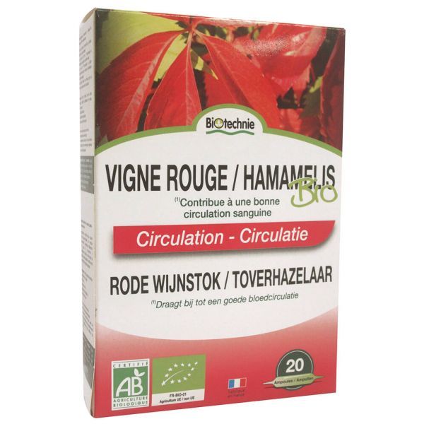 Biotechnie Vigne rouge / Hamamélis Bio - 20 ampoules