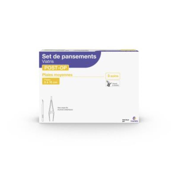 VIATRIS SET DE PANSEMENT Set de nettoyage et de recouvrement pour plaie moyenne, bt 3