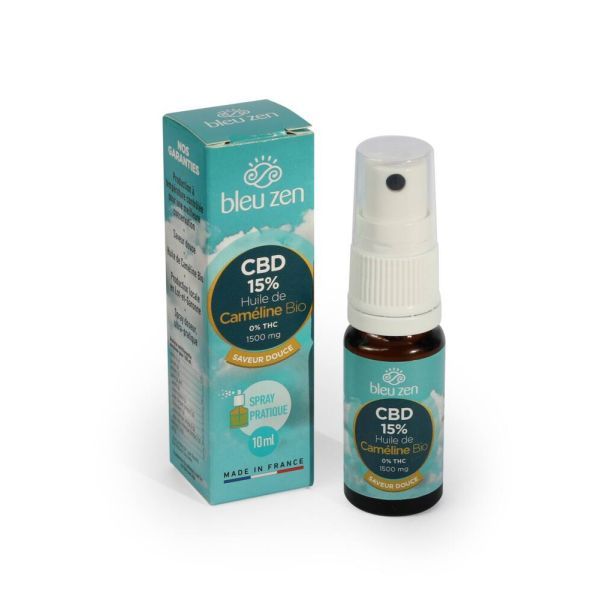 Bleu Zen Huile de caméline 15% CBD - flacon 10 ml