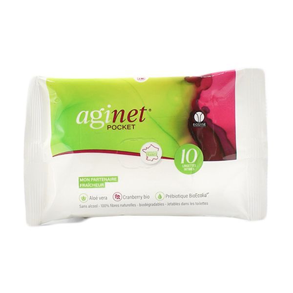 AGINET LINGETTES INTIMES POCKET LINGT 10