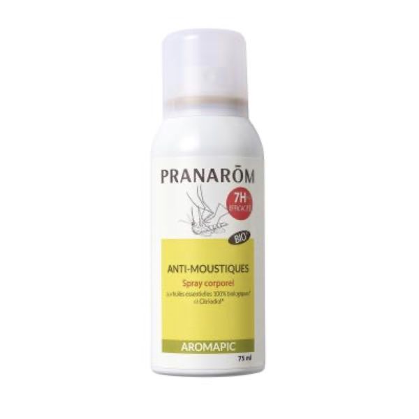 PRANAROM AROMAPIC ANTIMOUSTIQUES SPRAY CORPOREL Spray corporel bio, répulsif antimoustique et antitique, efficacité 7 H, spray 75 ml
