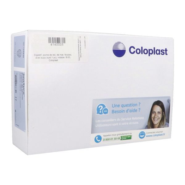 SENSURA POCHE OUVERTE Poche Maxi ouverte vidable, clamp intégré, système 1 pièce, opaque, prédécoupé, diamètre 35 mm, bt 30