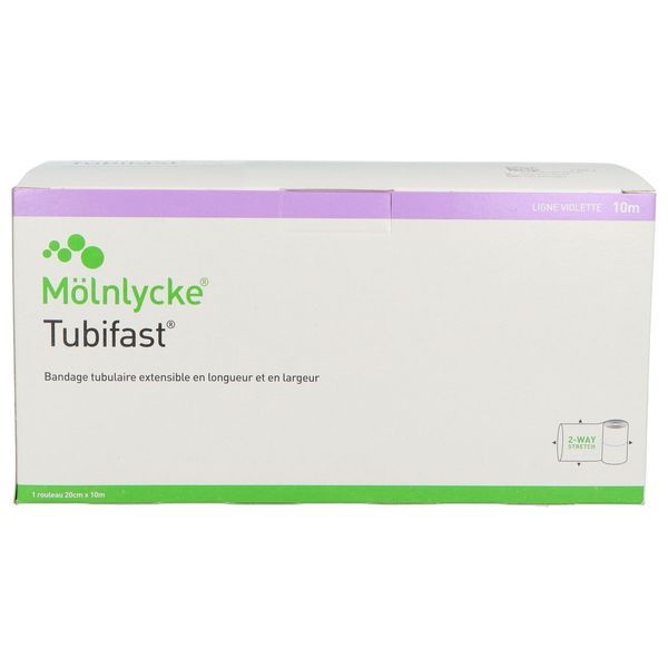 TUBIFAST 2 - WAY STRETCH BANDAGE Bandage tubulaire de maintien en jersey extensible, rouleau, violet, 10 m x 20 cm, unité