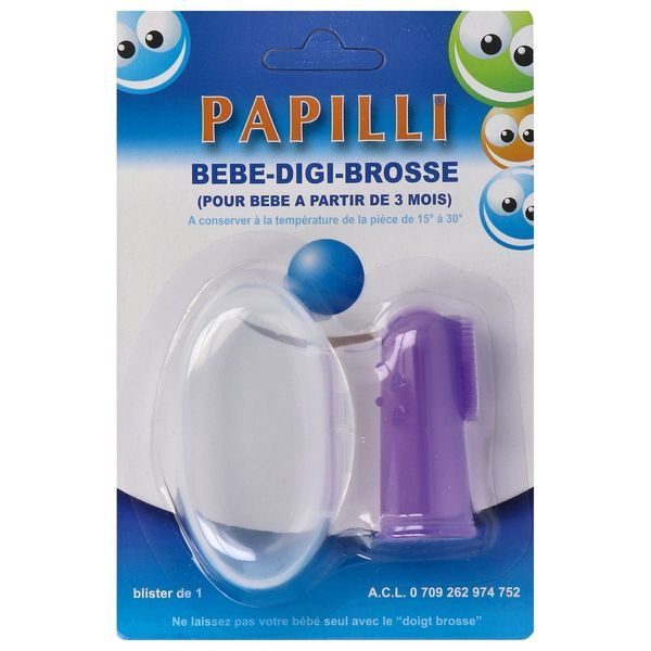 PAPILLI BEBE DIGI - BROSSE Doigtier à picots en silicone pour bébé, unité