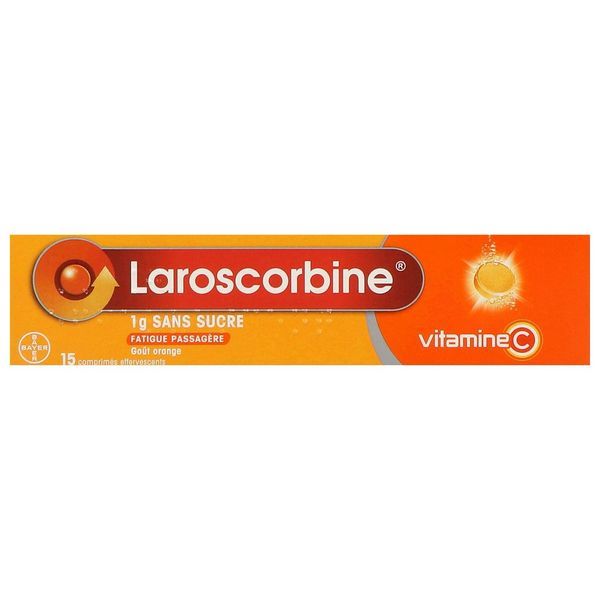 LAROSCORBINE SANS SUCRE Comprimé effervescent 1 g, boîte 15