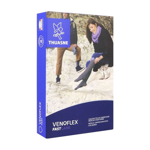 Venoflex Fast Laine Femme Classe 2 Torsades Chausette Ecru Normal T4 2