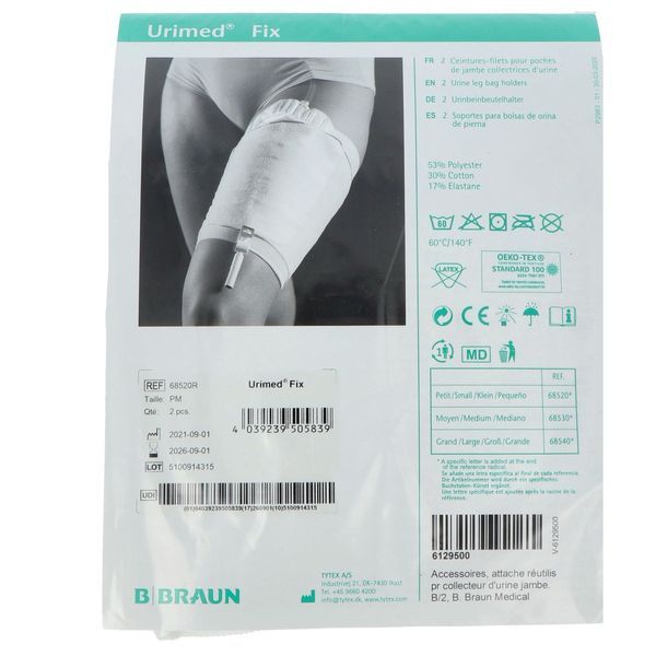 URIMED FIX Filet support porte-poche de recueil urinaire, ambulatoire, réutilisable, PM (ref. 68520R), sachet 2