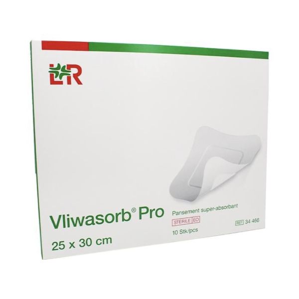 VLIWASORB PRO Pansement hydrocellulaire superabsorbant, stérile, 25 cm x 30 cm (ref. 34476), bt 10