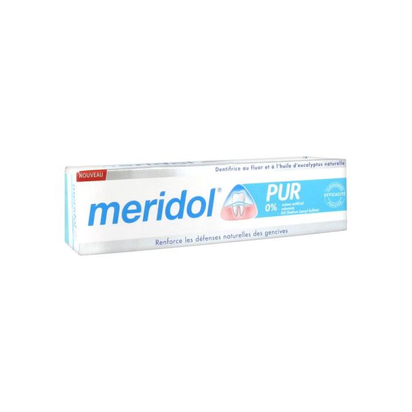 MERIDOL PUR DENTIFRICE Dentifrice au fluor et à l'huile d'eucalyptus naturelle, tube 75 ml