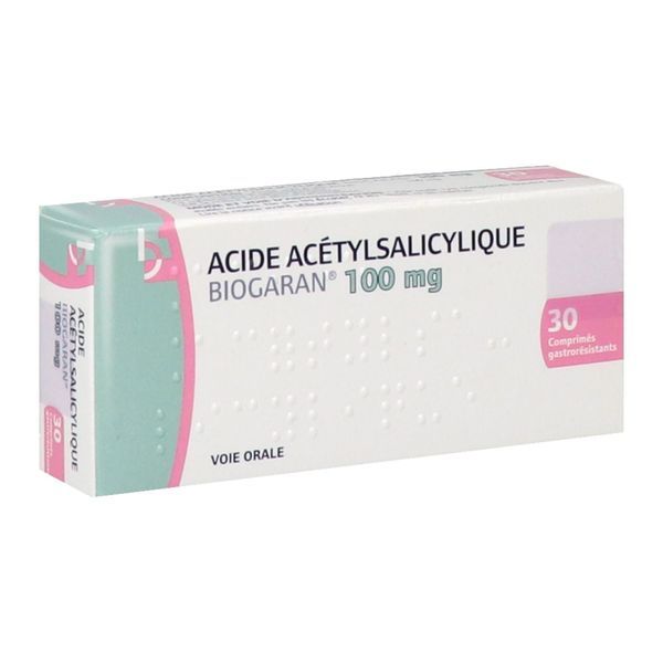 ACIDE ACETYLSALICYLIQUE BIOGARAN Comprimé gastrorésistant 100 mg, boîte 30