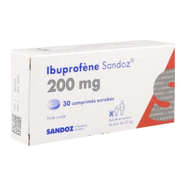 IBUPROFENE SANDOZ Comprimé enrobé 200 mg, boîte 30