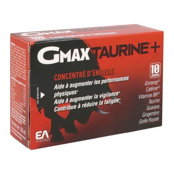 GMAX TAURINE Ampoule, complément alimentaire fortifiant énergétique, bt 30