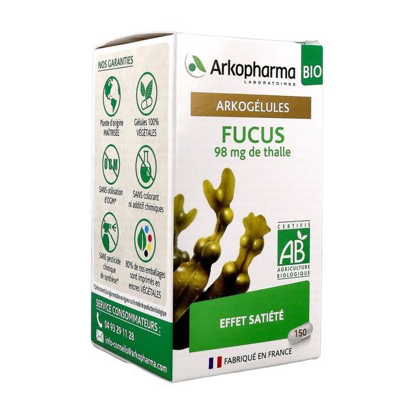 ARKOGELULES FUCUS BIO Gélule, complément alimentaire à base de fucus, pot 150