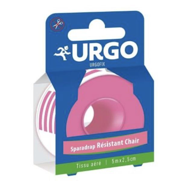URGOFIX Sparadrap résistant, tissu aéré, coloris chair, 5 m x 2,5 cm (ref. 753095), unité