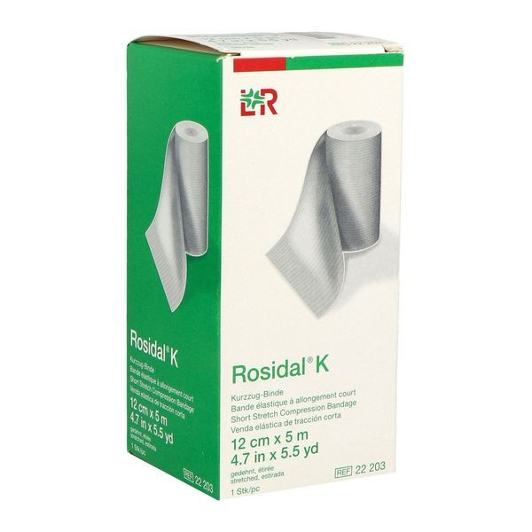ROSIDAL K Bande de compression élastique 1 sens, allongement court, 5 m x 12 cm (ref. 108824), unité