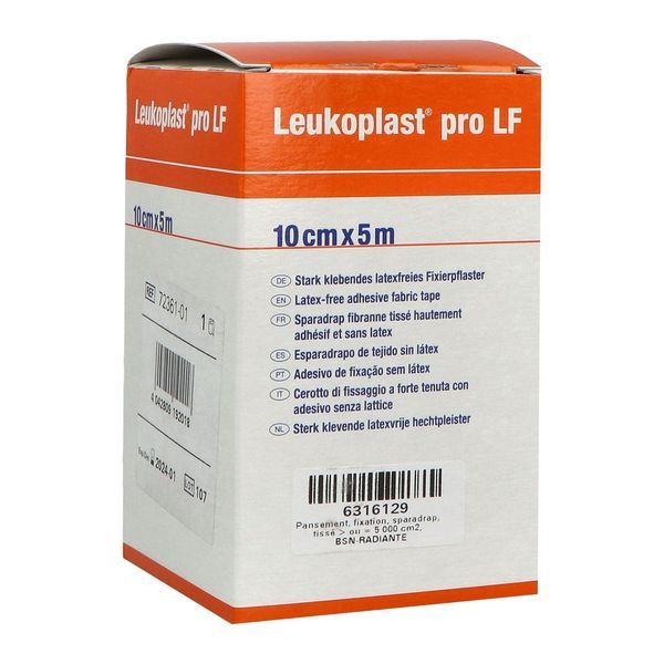 LEUKOPLAST PRO LF Sparadrap tissé très adhésif perforé, 5 m x 10 cm (ref. 72361-01), unité