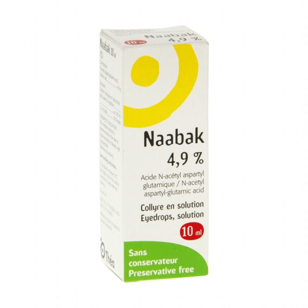 Naabak 4,9 % (Acide N-Acetyl Aspartyl Glutamique) Collyre En Solution 10 Ml En Flacon