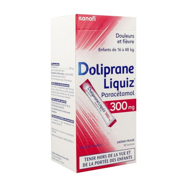Dolipraneliquiz 300 Mg Sans Sucre Suspension Buvable En Sachet Edulcoree Au Maltitol Liquide Et Au Sorbitol B/12