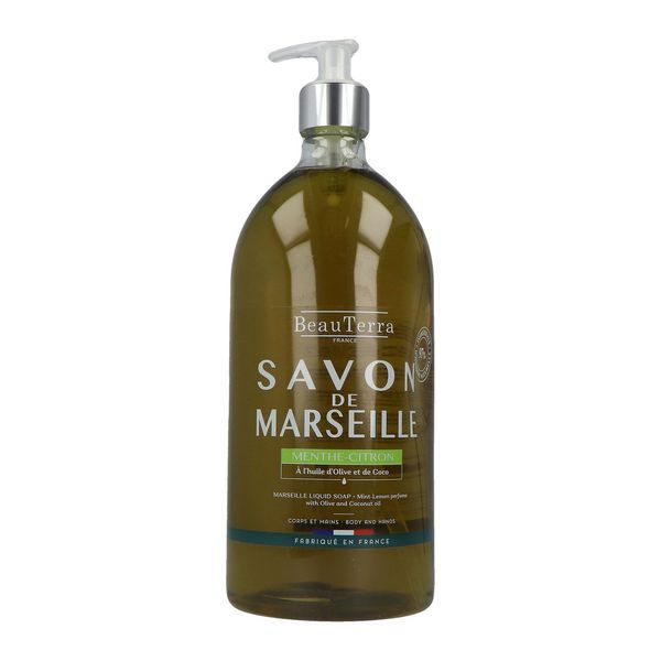 Beauterra Savon Liquide De Marseille Menthe Citron Flacon 1 L 1