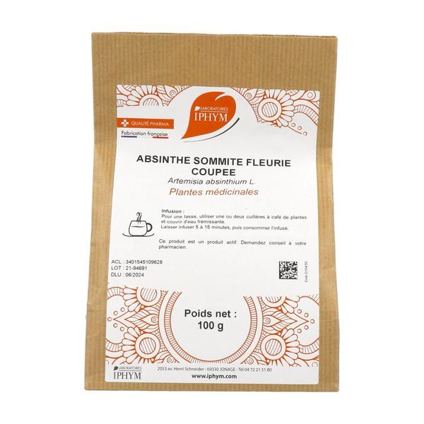ABSINTHE GRANDE IPHYM Sommité fleurie d'absinthe grande, vrac, sac 100 g