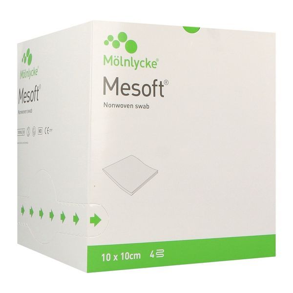 MESOFT Compresse en non tissé, stérile, 10 cm x 10 cm, sachet de 2, 50 sachets, bt 100