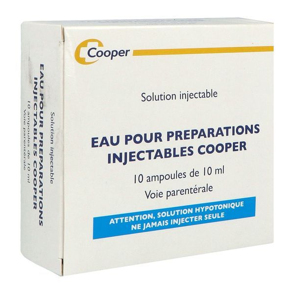 EAU POUR PREPARATIONS INJECTABLES COOPER Solution pour préparation injectable, boîte 10 ampoules bouteille 10 ml