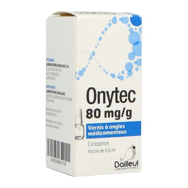 ONYTEC Vernis à ongle médicamenteux 80 mg/g, flacon 6,6 ml avec pinceau applicateur
