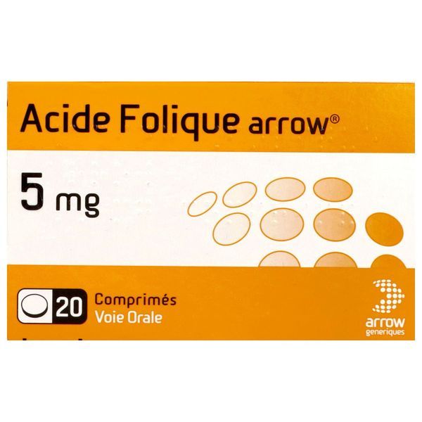 ACIDE FOLIQUE ARROW Comprimé 5 mg, boîte 20