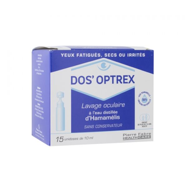 DOS'OPTREX SOLUTION LAVAGE OCULAIRE UNIDOSE DE 10 ML BOITE DE 15