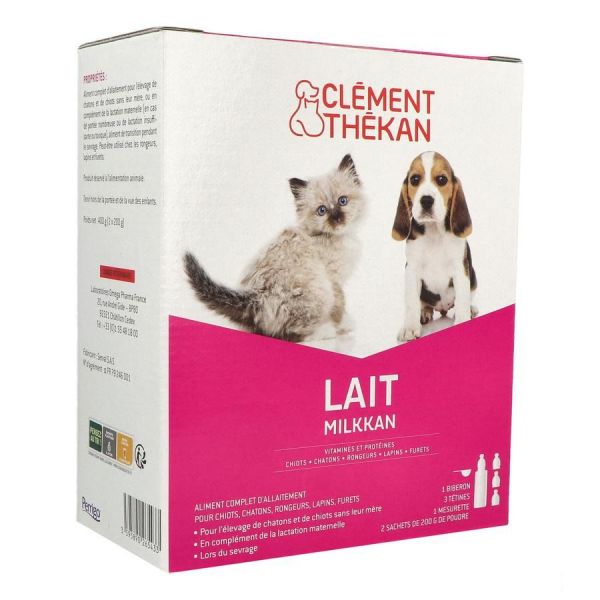 Milkkan Chiots Chatons (Avec Biberon Et 3 Tetines) Lait Pdr Boite 400 G 1