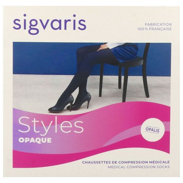 Sigvaris Styles Opaque Classe 2 Chaussette Noir Large Normal Moins 2