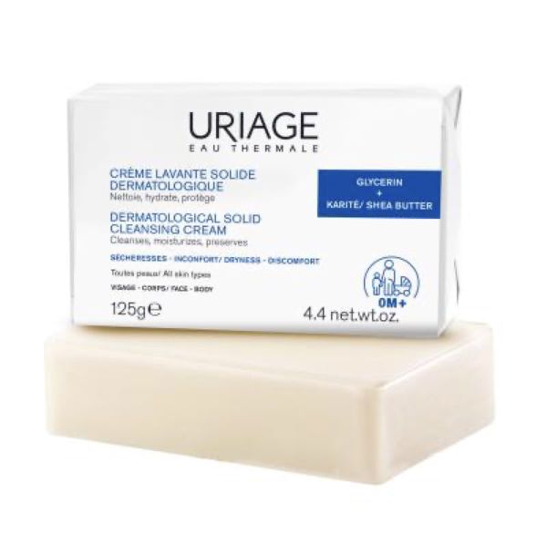 URIAGE CREME LAVANTE SOLIDE DERMATOLOGIQUE Crème lavante solide dermatologique, pain 125 g