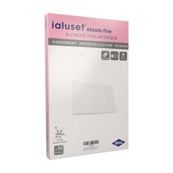 IALUSET ABSORB FINE PANSEMENT HYDROCELLULAIRE ADHESIF STERILE 200CM2 Boite 10
