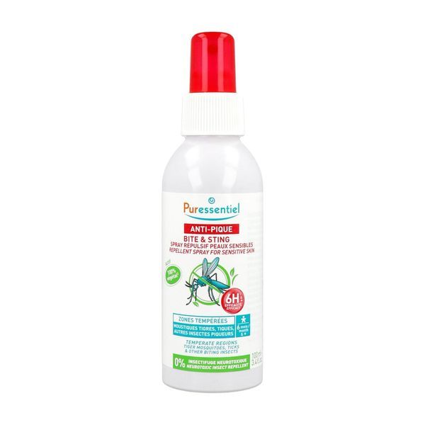 PURESSENTIEL ANTIPIQUE SPRAY REPULSIF PEAUX SENSIBLES Spray répulsif pour peaux sensibles, spray 100 ml