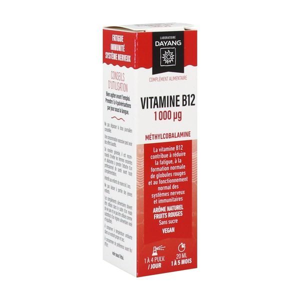 DAYANG SPRAY VITAMINE B12 Spray buccal, complément alimentaire à base de vitamine B12, fl 20 ml