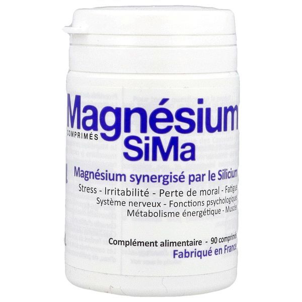MAGNESIUM SIMA Comprimé, complément alimentaire à base de magnésium synergisé par le silicium, pot 90