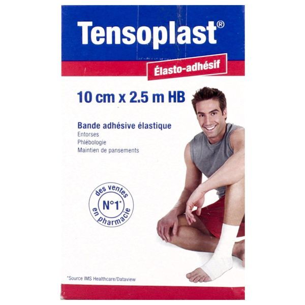 TENSOPLAST HB Bande de contention adhésive, élastique en longueur, 2,5 m x 10 cm (ref. 4002715C), unité