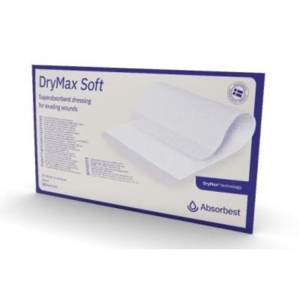 DRYMAX SOFT Pansement hydrocellulaire ultrafin, superabsorbant, stérile, 15 cm x 20 cm (ref. F60014/10), bt 10