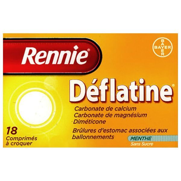 RENNIE DEFLATINE SANS SUCRE Comprimé à croquer, boîte 18