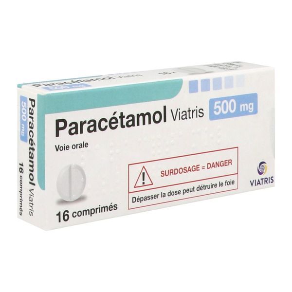 PARACETAMOL VIATRIS Comprimé 500 mg, boîte 16
