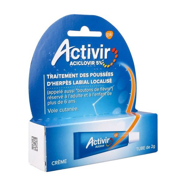 ACTIVIR Crème 5 %, boîte 1 tube 2 g