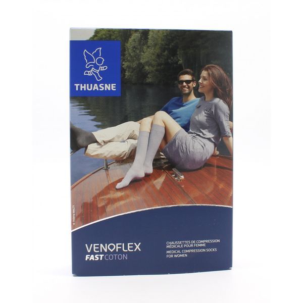 Venoflex Fast Coton 2 Femme Chausette Noir Normal T1 2