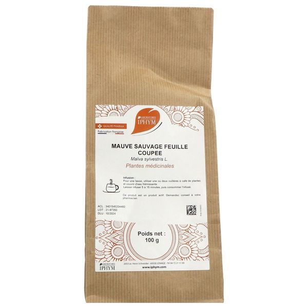 MAUVE SAUVAGE IPHYM Feuille de mauve sauvage coupée, vrac, sachet 100 g