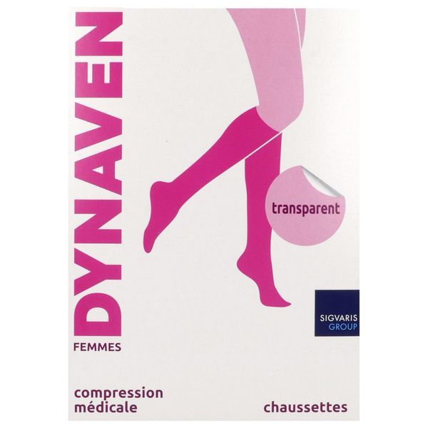 Dynaven Femme Transparent Pieds Ouverts Classe 2 Chaussette Beige Eclat Extra Small Long 2