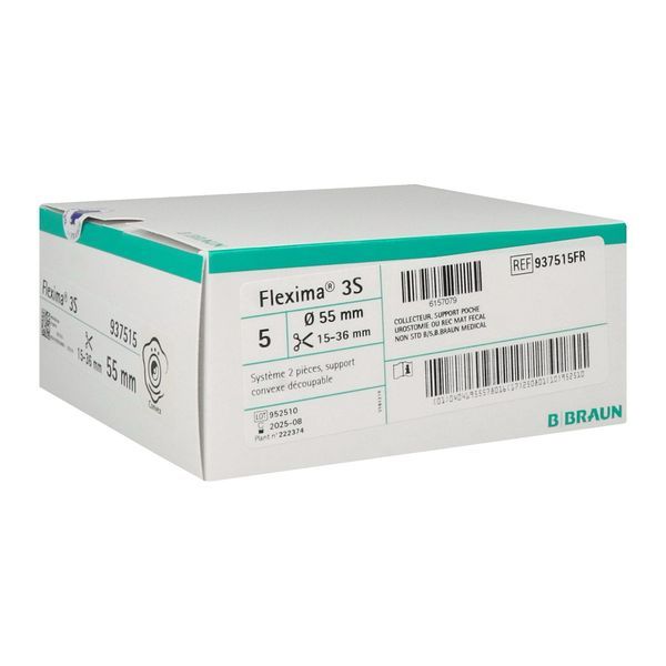 FLEXIMA 3S SUPPORT CONVEXE Support porte-poche, convexe, système 2 pièces, à découper, anneau 55 mm (ref. 937515FR), bt 5