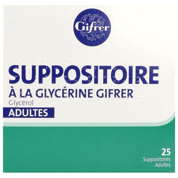 SUPPOSITOIRE A LA GLYCERINE GIFRER ADULTE Suppositoire, boîte 25