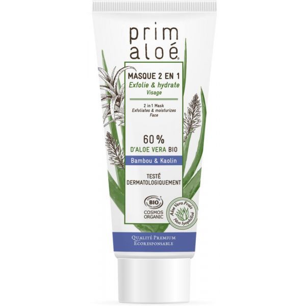 Prim Aloe Masque 2 en 1 visage Aloé vera 60% BIO - 75 ml