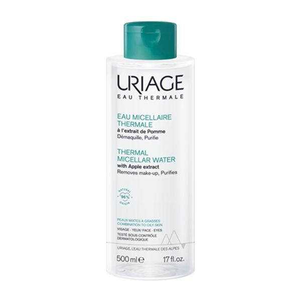 URIAGE EAU MICELLAIRE THERMALE PEAUX MIXTES A GRASSES Eau micellaire thermale à l'extrait de pomme, fl 100 ml