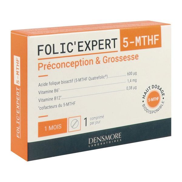FOLIC'EXPERT 5-MTHF Comprimé, complément alimentaire à visée pré-conceptionnelle et grossesse, bt 30