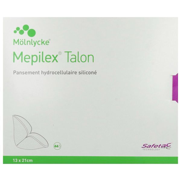 MEPILEX TALON Pansement hydrocellulaire siliconé, 13 cm x 21 cm, bt 10